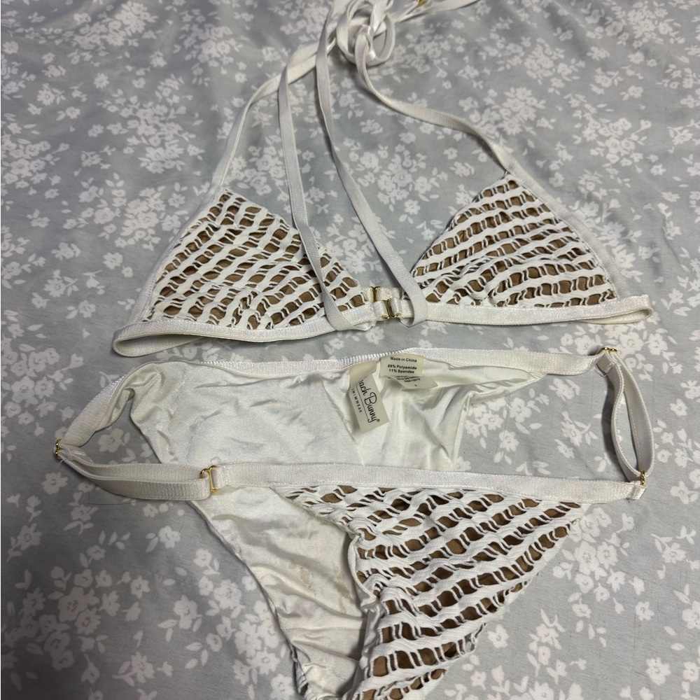 Beach Bunny White Triangle Bikini Swimwear - Picture 6 of 6